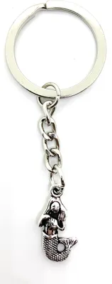 Image de Onwomania Porte-clés Sirène Poisson Mer Femme Argent Métal Pendentif Charm