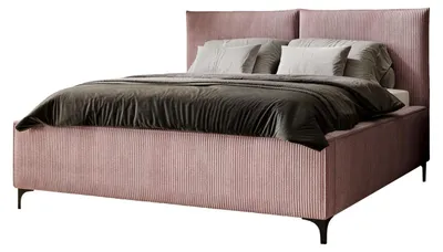 Produktbild von MIRJAN24 Polsterbett Leon Cord, Doppelbett mit Bettkasten, Ehebett, Gasdruckfeder, Lattenrost (Farbe: Poso 27, Größe: 180x200 cm)