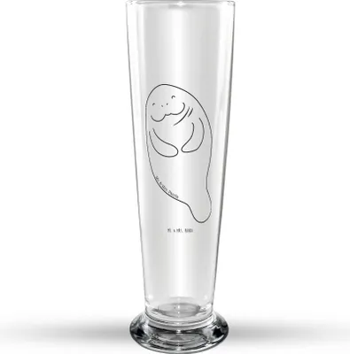 Produktbild von Mr. & Mrs. Panda Bierbecher Seekuh Happy - Transparent - Geschenk, Seekühe, Selbstliebe, Trinkglas, Glasbecher, Freundin, Neustart, Bier Glas, Bierglas, Respekt, Meer