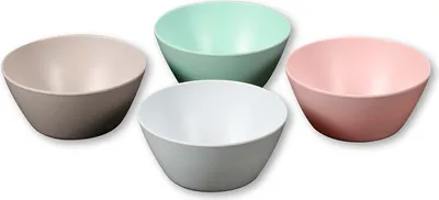 Produktbild von Set aus 4 Obst- und Salatschalen, Melamin, Durchmesser 15 cm, Höhe 7 cm