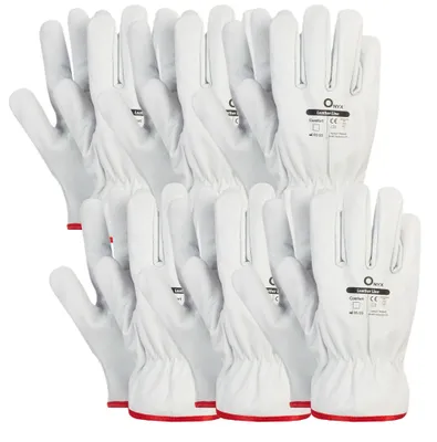 Produktbild von 6 Paar Arbeitshandschuhe aus Ziegenleder Gr. 9 Handschuhe Lederhandschuhe