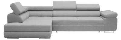 Produktbild von FEDVE Ecksofa Warton mit Cordbezug mit Schlaffunktion, Hellgrau