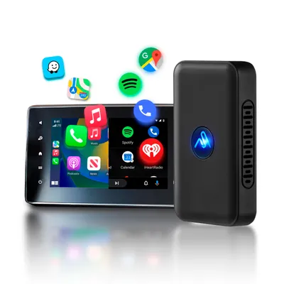 Productafbeelding van AutoSky Draadloze Adapter voor CarPlay en Android Auto – Dual USB Plug & Play Module