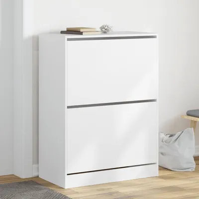 Obrázek produktu pro Botník bílý kompozitní dřevo bílá 80 x 42 x 108 cm