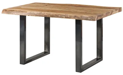 Produktbild von MASSIVMOEBEL24.DE Baumtisch Sheesham 140x90x77 natur sandgestrahlt / U-Beine anthrazit glänzend FREEFORM 5