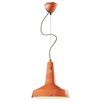 Produktbild von Vague Vintage Kronleuchter Eisen und Keramik Orange 1 Licht E27 35Cm