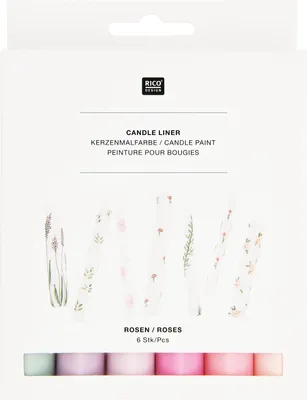 Produktbild von Candle liner Set Roses, 6-tlg Hellrosa, Pink, Magenta, Flieder, Lila, Salbei