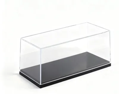 Produktbild von Elzusha – Acryl-Vitrine für Modellautos im Maßstab 1:18 – Stapelbar und staubdicht – Schwarz