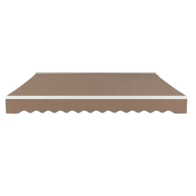 Image de Store de terrasse manuel - Avec structure - Store solaire - Pour balcon ou jardin - 300x250cm - UV50+ - Kaki - Avec bras - Tissu polyester