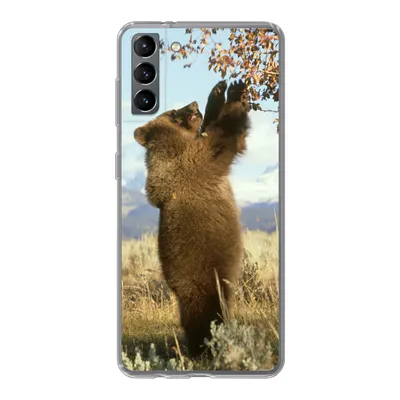 Produktbild von MuchoWow® Handyhülle Schutzhülle Hülle für Samsung Galaxy S21 Plus Bär - Laub - Gras Silikon Softcase Handy Hülle - Handy-Tasche