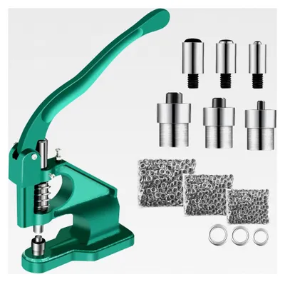 Produktbild von Ösenzangen Set für Lederhandwerk und Vorhänge mit 3 Matrizen 6/10/12 mm (1500 Stück)