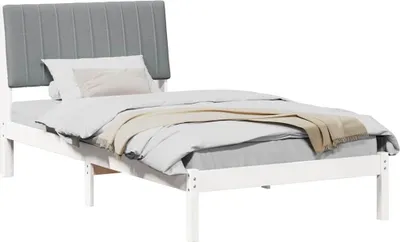 Obrázek produktu pro Rám postele s čelo Bílá 100 x 200 cm Masivní borové dřevo