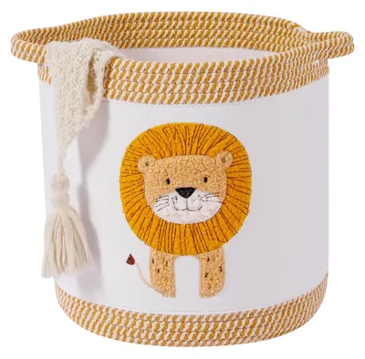 Aufbewahrungskorb mit Löwengesicht, 21 l, Beige