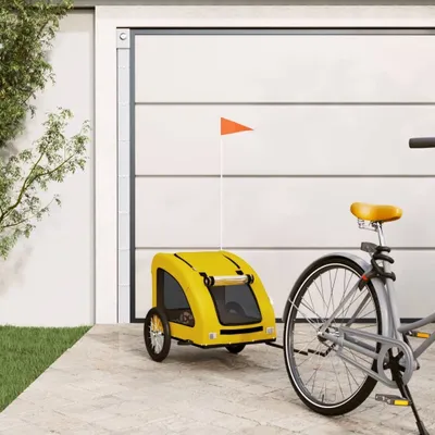 Obrázok produktu pre Príves na bicykel žltá oxfordská tkanina a železo, príves na bicykel 2024 New DesignFurniture