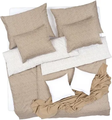 Obrázek produktu pro SCANquilt povlečení SATÉN DESIGN kristal pískovobílá+bílopísková 100% dlouhovlákná česaná bavlna 140 x 200/70 x 90 cm