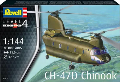 Obrázok produktu pre Revell CH-47D Chinook, Model vrtuľníka, Montážna sada, 1:144, CH-47D Chinook, Chlapec, Plast