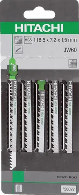 Imagen del producto de Hojas de sierra de calar Hitachi JW60 para madera (paquete de 5 unidades)