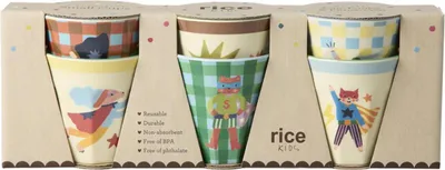 Produktbild von Rice Melamin 6er-SET Becher Klein - Super Hero Blau 160ml