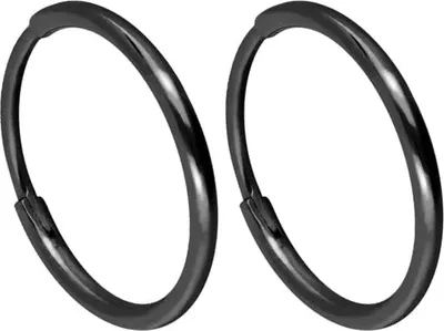 Produktbild von Titan Ohrclicker Creolen Schwarz Innendurchmesser: 10mm + Designstärke: 1,2mm
