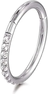 Produktbild von Karisma Titan G23 Hinged Segmentring Charnier/Conch Clicker Ring Piercing Ohrring Zirkonia Stärke 1,2mm - 10mm