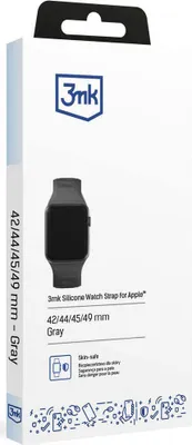 Produktbild von 3MK 5903108565769, Uhrenarmband, Apple, Watch series 1/2/3/4/5/6/7/8/9/SE/Ultra, Silikon, Edelstahl, Grau, 42/44/45/49 mm