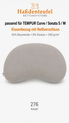 Produktbild von Kissenbezug passend für TEMPUR Curve & Sonata S/M – 61 × 40 cm, KI-generiertes Bild