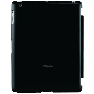 The back of a black iPad case.