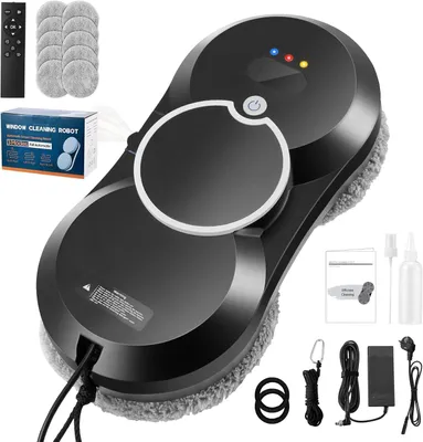 Imagen del producto de Robot de limpieza de ventanas con función de pulverización, potencia de succión de 5600 Pa, depósito de agua de 35 ml, para ventanas