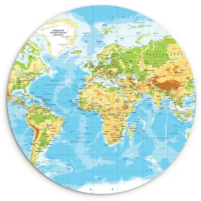 Productafbeelding van © Wandcirkel, diameter 140 cm, politieke wereldkaart, decoratie