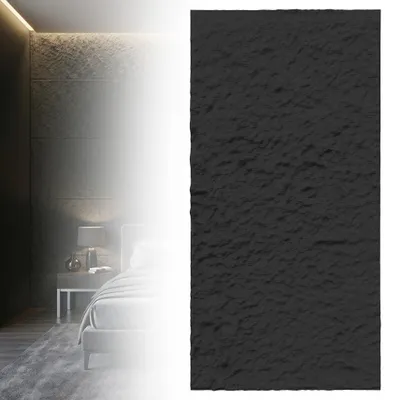 Image de Panneaux muraux CEEDIR aspect pierre 3D en PU, lot de 3, 120 x 60 cm, 0,72 m², revêtement mural aspect pierre brute et roche, dalles décoratives pour murs d'intérieur, gris foncé