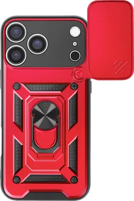 Produktbild von Mayaxess, Hülle iPhone 17 Pro Max Magnetring & Kameraabdeckung, Rot