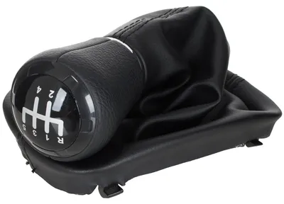 Produktbild von Audi A3 8L 96-03 Schaltknauf aus schwarzem Kunstleder, 5-Gang + Schaltmanschette (schwarz) mit Rahmen, Loch 23 mm