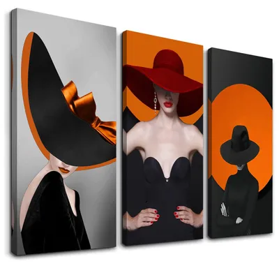 Produktbild von 4419 Frau mit Hut Leinwandbild 120x80 cm