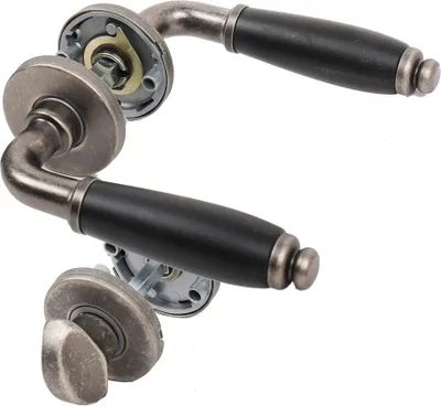Produktbild von Türgriff Türdrücker Türklinke Türbeschlag Firenze schwarz Messing antik Grau WC - Bad