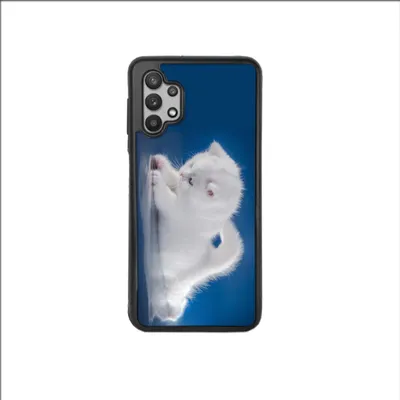 Produktbild von TPU Silikon Hülle für Samsung Galaxy A32 5G Handy Cover Case Schutzhülle Handyhülle Bumper MOTIV 121 Katze Baby Weiß