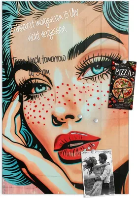 Produktbild von Magnettafel 40x60cm Pinnwand Whiteboard beschreibbar - Pop Art Porträt