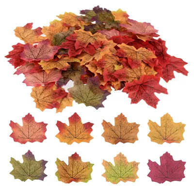 Image de Feuilles d'érable artificielles - Décoration d'automne - 400 pièces - Multicolore