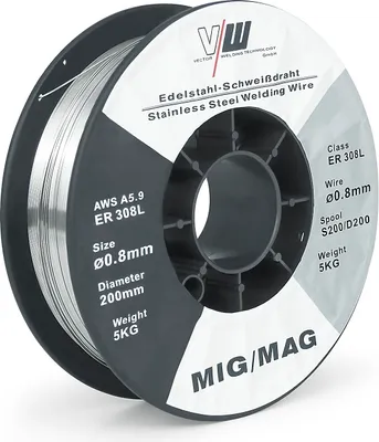 Produktbild von VECTOR WELDING MIG MAG Schweißdraht Drahtrolle Edelstahl ER308L Ø 0.8 mm 5 kg D200 - S200 Rolle