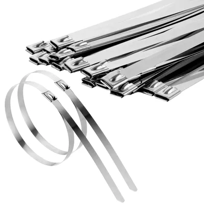 Produktbild von 60 Stück Edelstahl-Kabelbinder mit Selbstsicherungsfunktion