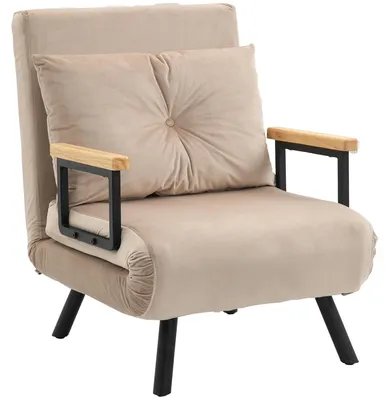Immagine prodotto di Poltrona relax - Poltrona reclinabile - Poltrona da lounge - Design scandinavo - Cuscino beige con bottoni