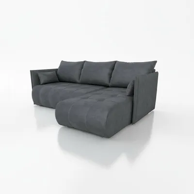 Produktbild von Wohnero24 NESSA Ecksofa mit Schlaffunktion 206x140 cm & Bettkasten – L-Form Couch Dunkel Grau 218x152 cm