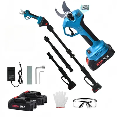 Produktbild von 2-in-1 Akku Astschere Elektrische Gartenschere, Gartenschere mit Pol,0-40 mm Schnittdurchmesser,Fortschrittliche Digitalanzeige,mit 2 Batterie