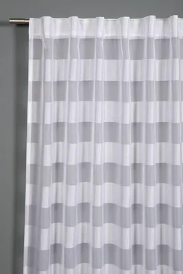 Produktbild von Vorhang mit verdeckter Schlaufe Streifen weiß 245x140 cm