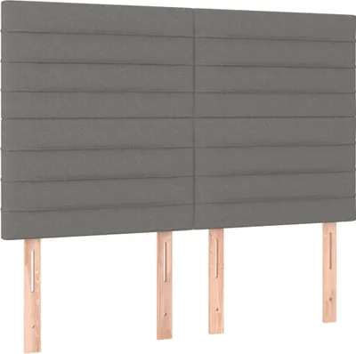 Produktbild von vidaXL Kopfteil Dunkelgrau 144 x 5 x 118/128 cm Stoff