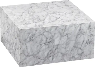 Obrázek produktu pro Stolek  monobloc vysoký lesk 60x30x60 cm s mramorovým vzhledem bílý | Wohnling