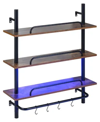Produktbild von Schwebendes Wandregal mit RGB-LED-Beleuchtung, 3-stufig, 80,5 x 24 x 97 cm