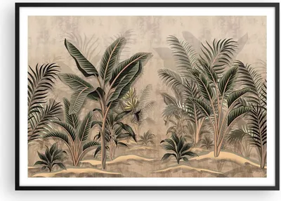 Produktbild von Gerahmtes Poster - Schwarzer Rahmen - Wald Blatt Baum - 100x70 cm - Wand Bild - Wanddeko - Wandbilder - Kunstposter - Wandposter - Bilderrahmen - Bilder - Kunstdruck - P2BAA100x70-5101
