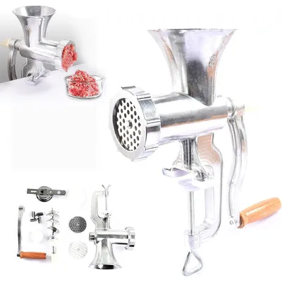 Produktbild von Fleischwölfe, hochwertiger Fleischwolf mit Edelstahl-Messer und lochscheibe, ideal für Fleisch und Gemüse, Mit Fleischklopfer und 3 Klistierkathetern