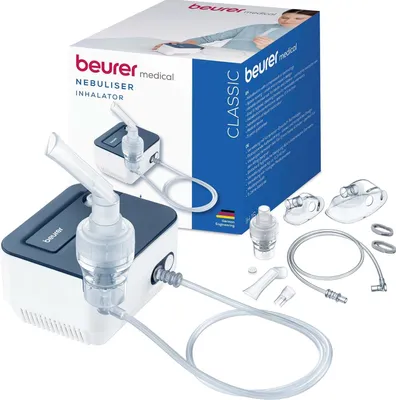Immagine prodotto di BEURER Inalatore rete 0,35-0,8 bar 0,3 ml/min Funzione di disinfezione ws-bl