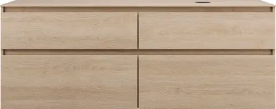 Produktbild von burgbad Lin20 Waschtischunterschrank inklusive Konsolenplatte, Beckenausschnitt rechts, 4 Auszüge, 1602x552x661mm, SGRA160RF5355